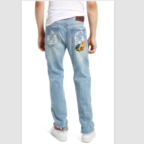 BILLIONAIRE BOYS CLUB Men's Co-Pilot Rip & Repair Straight Leg Jeans Sz 30 NWT - Picture 1 of 7